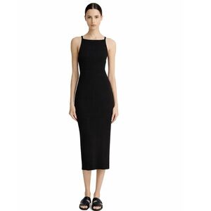 NWT Vince Black Rib Tank Midi Sweater Dress Size Medium